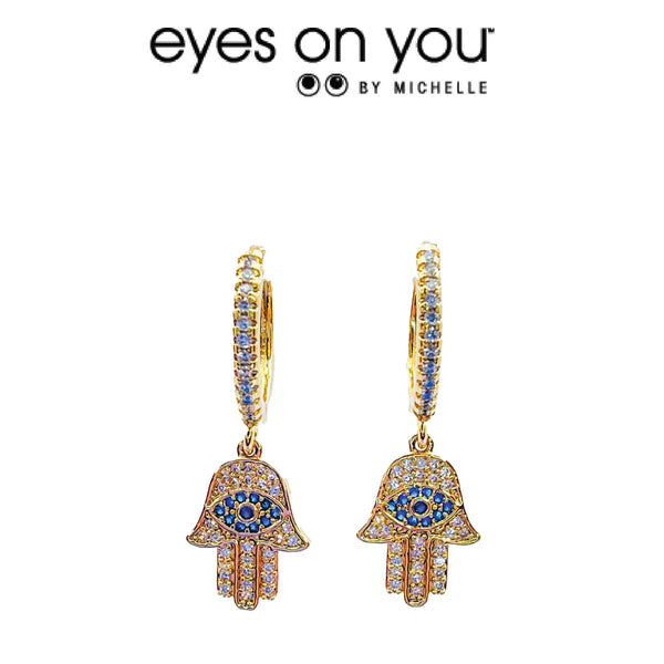 Eye Palm Gold Earrings