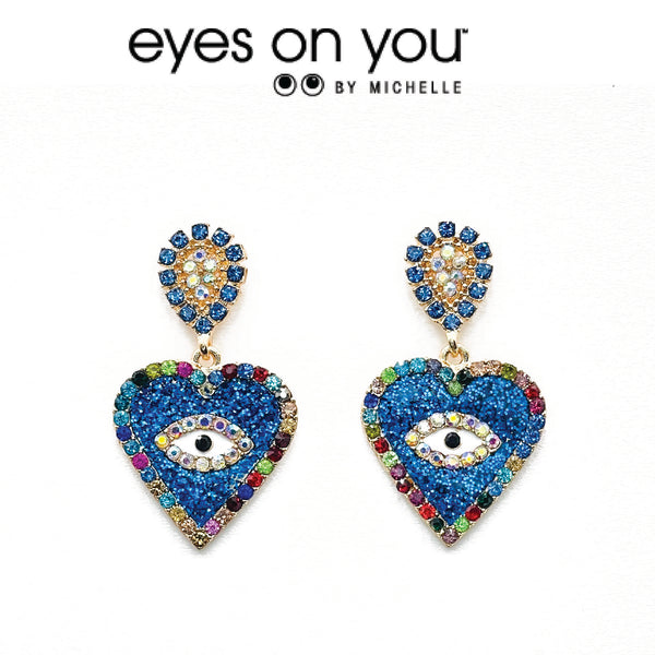 Blue Ocean Greek Eye Earrings